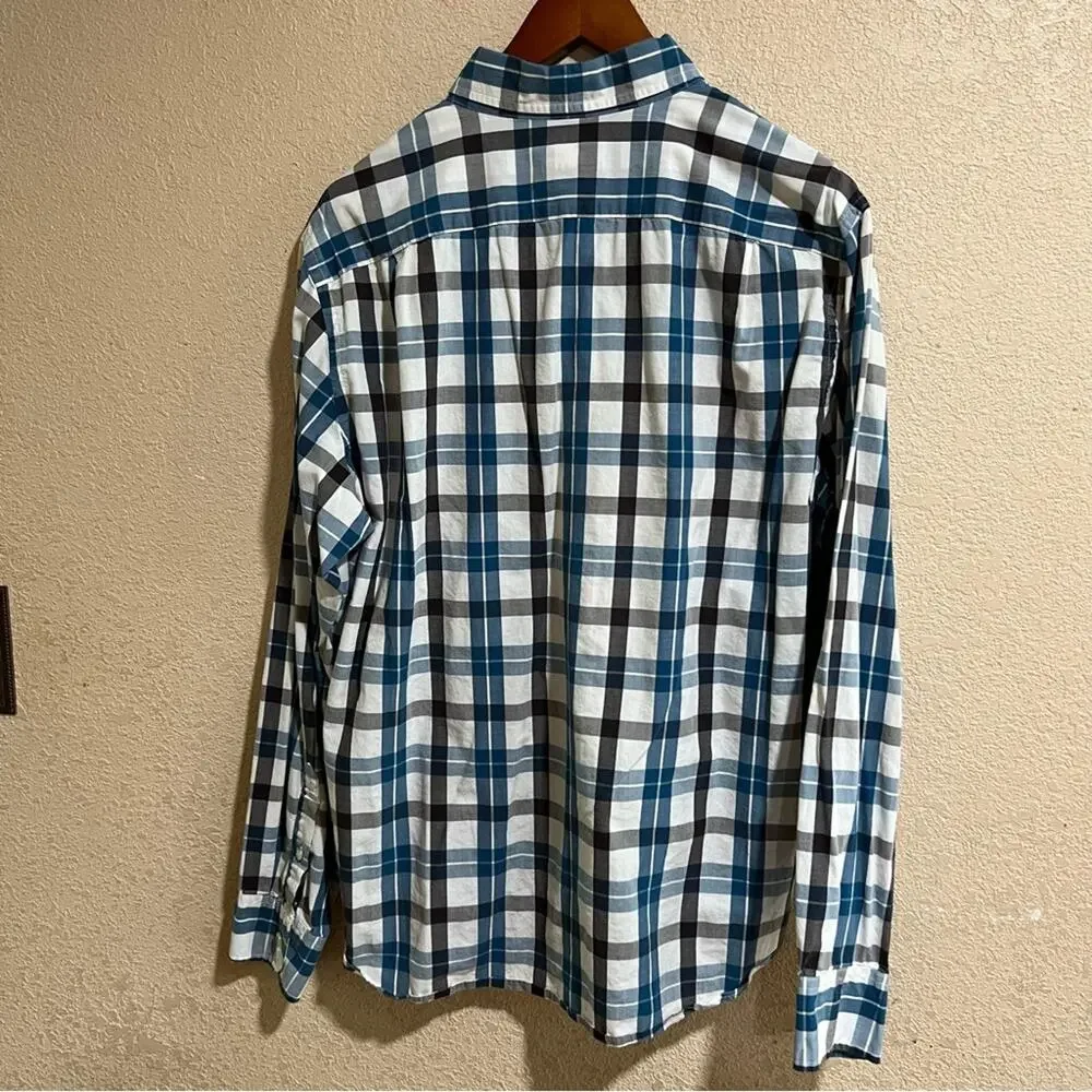 J. Crew blue plaid cotton button down shirt